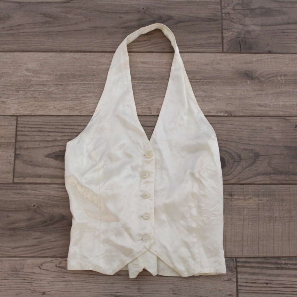 Mevisto Champagne Silk Vest with tie back